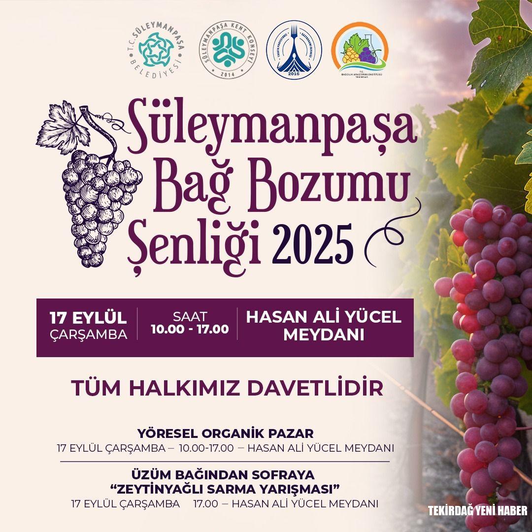 Süleymanpaşa’da Bağ Bozumu Şenliği Renkleniyor