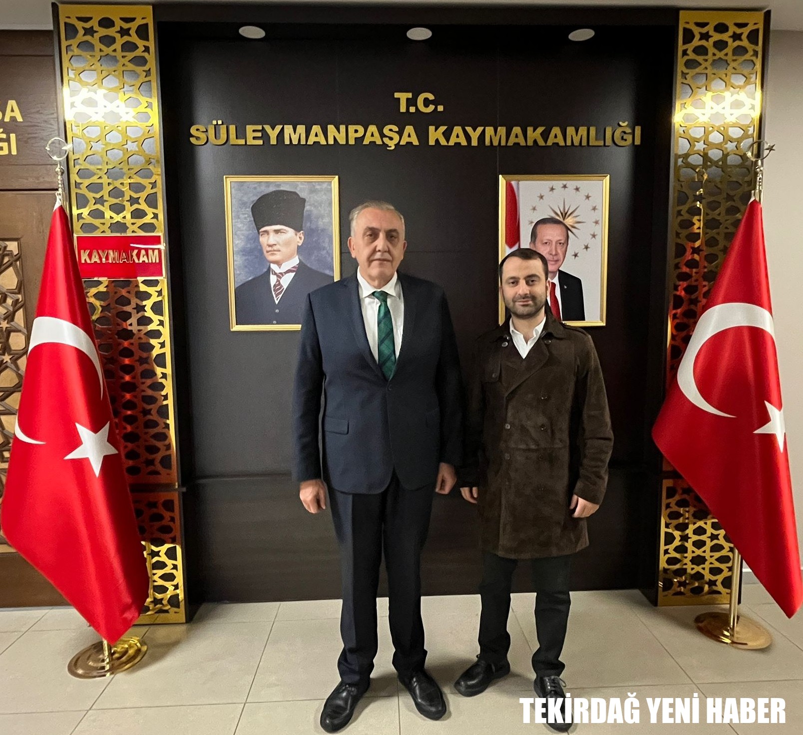 Kaymakamı  Mahmut Nedim TUNÇER, iş insanı Fatih YILMAZER’in ziyaretini makamında kabul etti