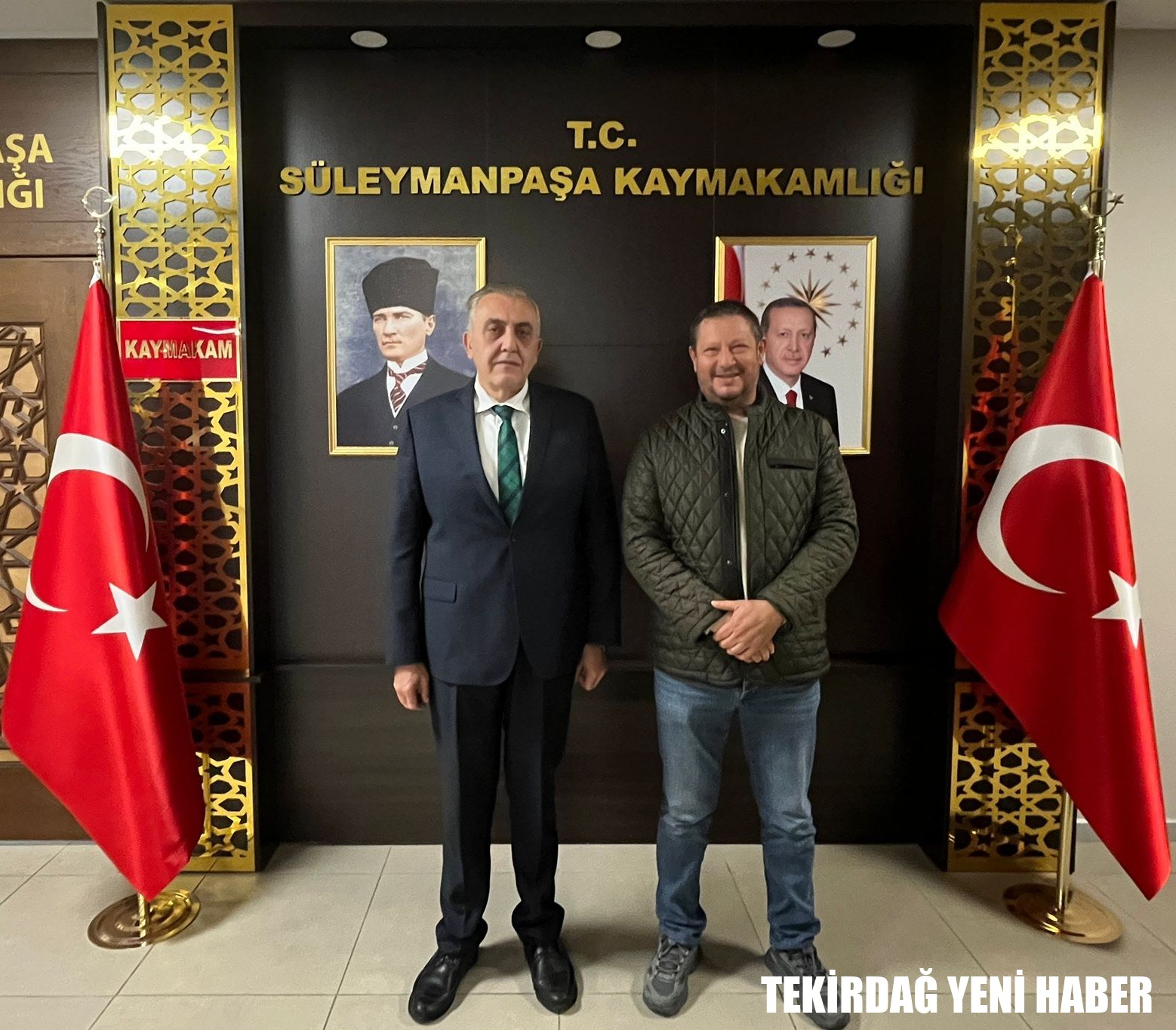 Kaymakamı  Mahmut Nedim TUNÇER, iş insanı Melih ÖGE’nin ziyaretini makamında kabul etti