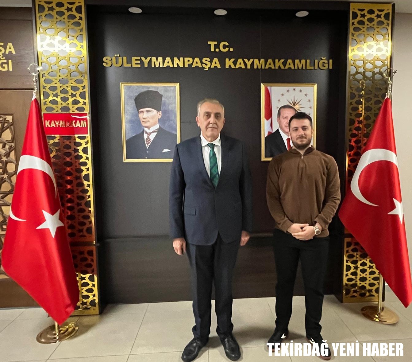 Kaymakamı  Mahmut Nedim TUNÇER, iş insanı Yunus AYKAN’ın ziyaretini makamında kabul etti