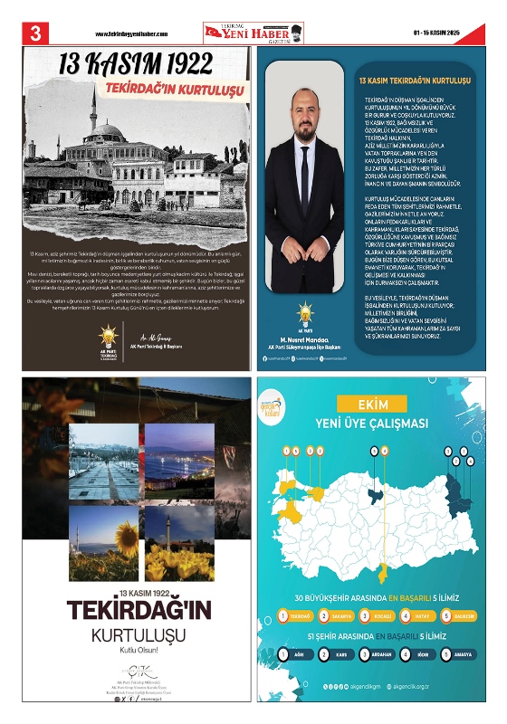 Tekirdağ Yeni Haber Gazetesi 566.Sayı Çıktı