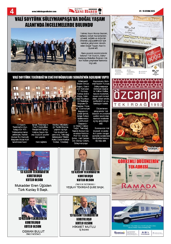 Tekirdağ Yeni Haber Gazetesi 566.Sayı Çıktı