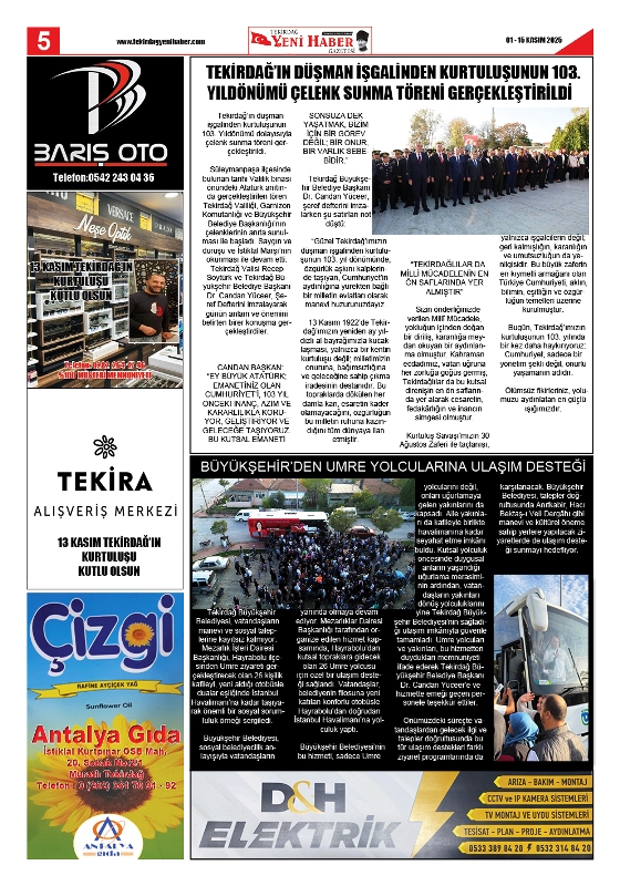 Tekirdağ Yeni Haber Gazetesi 566.Sayı Çıktı