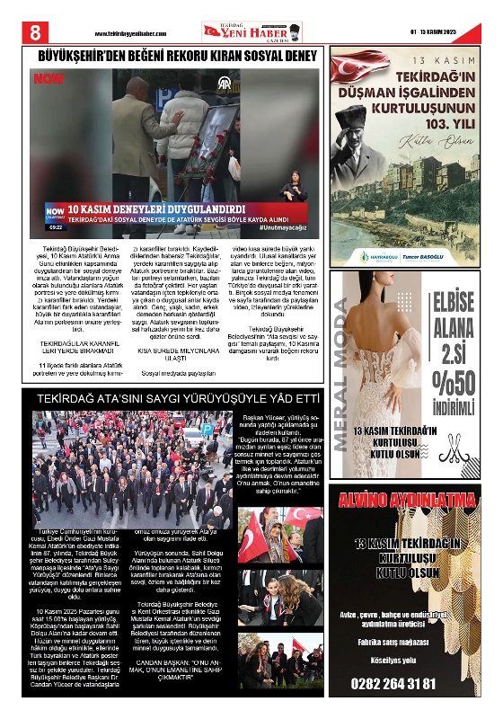 Tekirdağ Yeni Haber Gazetesi 566.Sayı Çıktı
