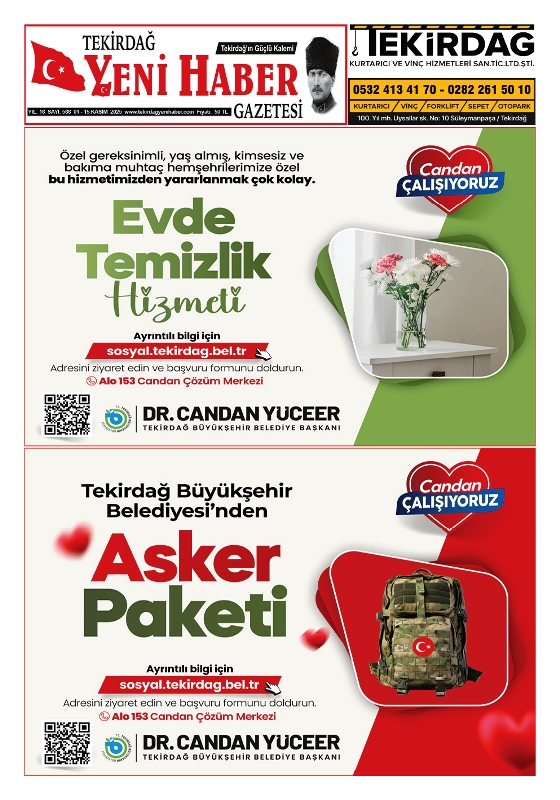 Tekirdağ Yeni Haber Gazetesi 566.Sayı Çıktı