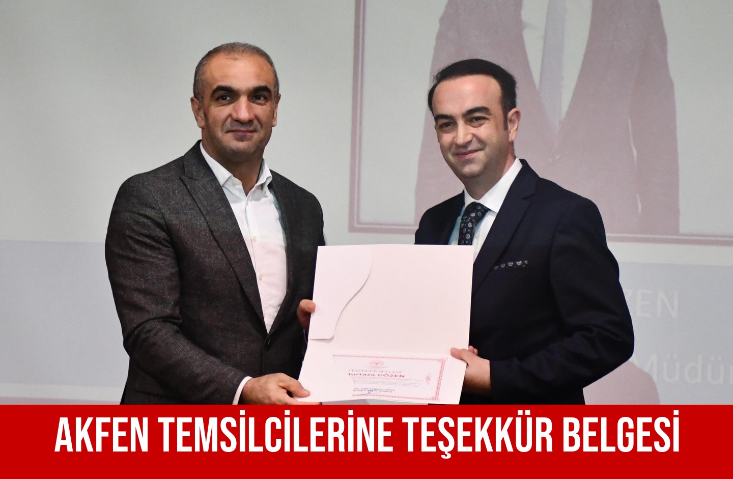 AKFEN TEMSİLCİLERİNE TEŞEKKÜR BELGESİ