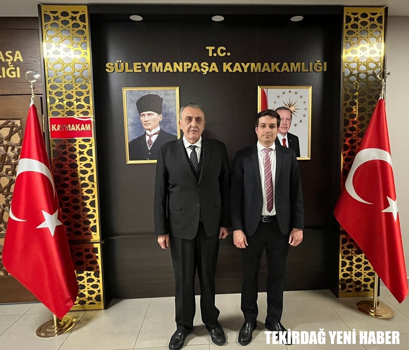Kaymakamı  Mahmut Nedim TUNÇER, Asyaport MSC Şube Müdürü Aykut MERİÇ’in ziyaretini makamında kabul etti