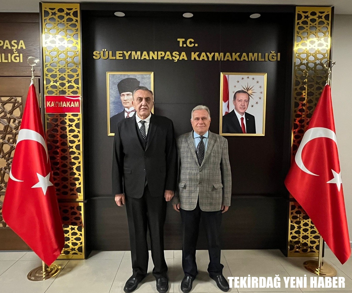 Kaymakamı  Mahmut Nedim TUNÇER, iş insanı Ahmet AVCI’nın ziyaretini makamında kabul etti