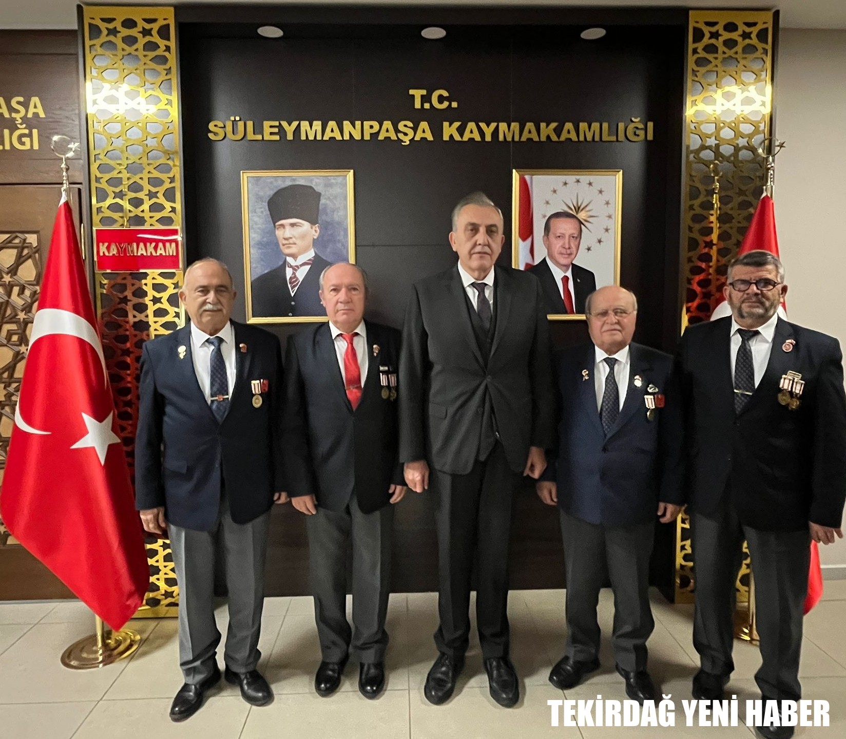 Kaymakamı  Mahmut Nedim TUNÇER, Tekirdağ Muharip Gaziler Derneği Şube Başkanı Ali Rıza AÇIKGÖZ…