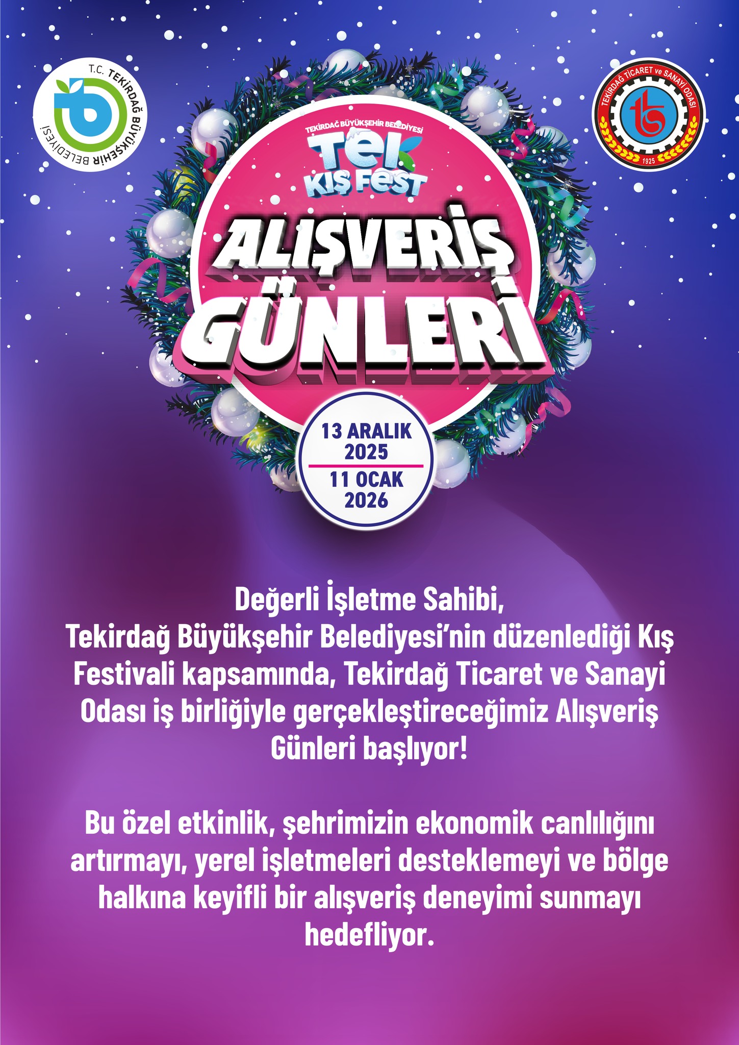 Tekirdağ Alışveriş Günleri’nin açılışı gerçekleşti.