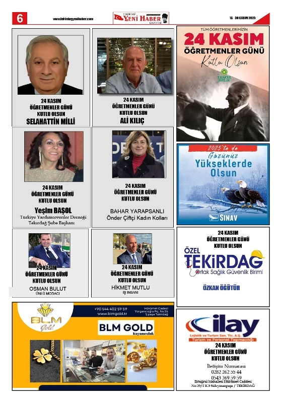 Tekirdağ Yeni Haber Gazetesi 567.Sayı Çıktı