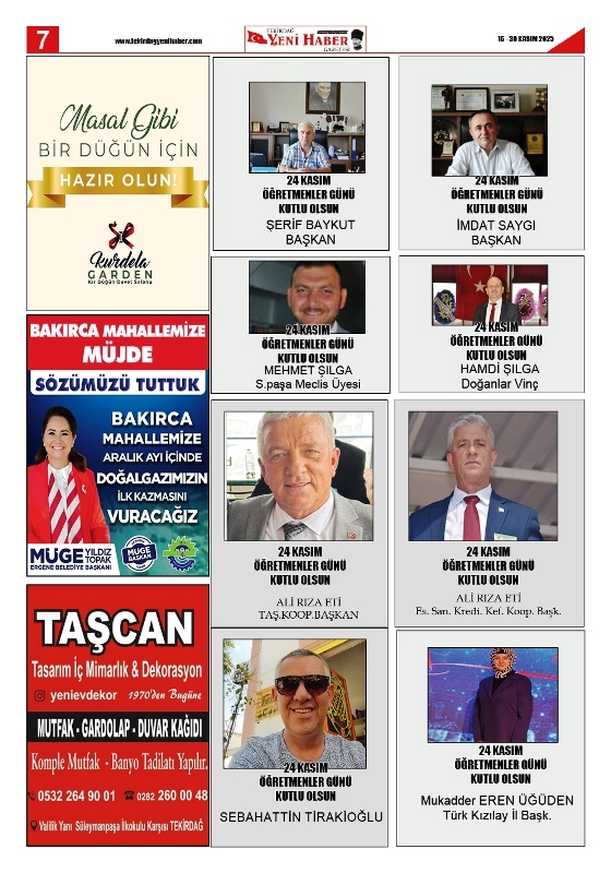 Tekirdağ Yeni Haber Gazetesi 567.Sayı Çıktı