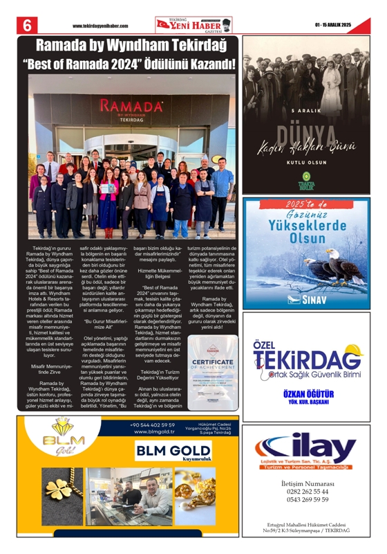 Tekirdağ Yeni Haber Gazetesi 568.Sayı Çıktı