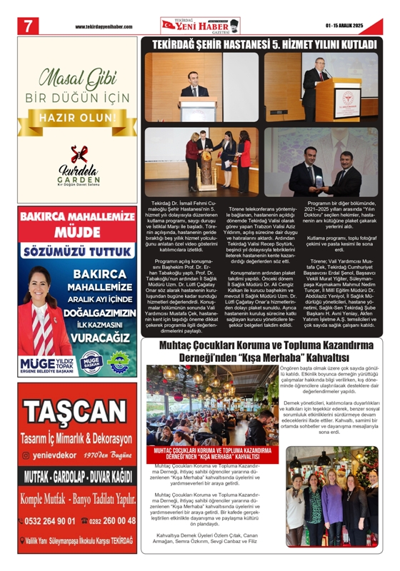 Tekirdağ Yeni Haber Gazetesi 568.Sayı Çıktı