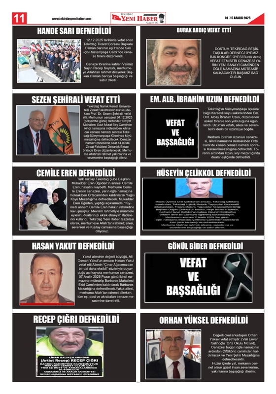 Tekirdağ Yeni Haber Gazetesi 568.Sayı Çıktı