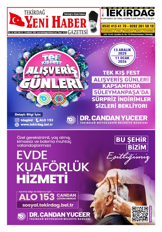 Tekirdağ Yeni Haber Gazetesi 568.Sayı Çıktı