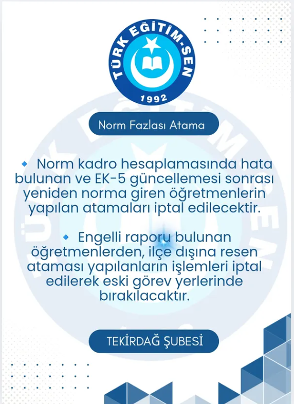 Engelli Raporunu Sistem Gecikmesiyle Alan Öğretmenler de Kapsama Alınmalı