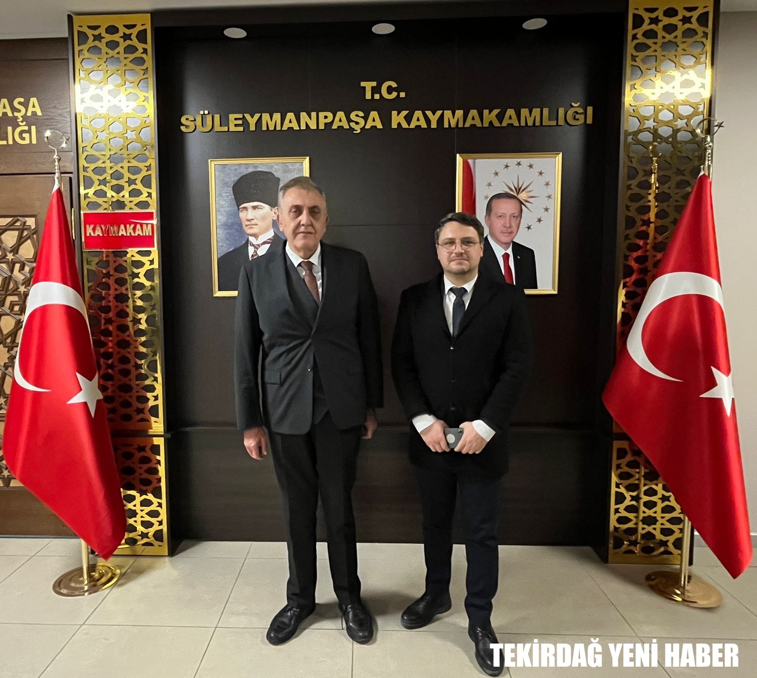 Kaymakamı  Mahmut Nedim TUNÇER, iş insanı Uğur GÖREN’in ziyaretini makamında kabul etti