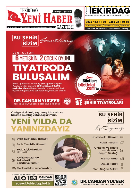 Tekirdağ Yeni Haber Gazetesi 569.Sayı Çıktı