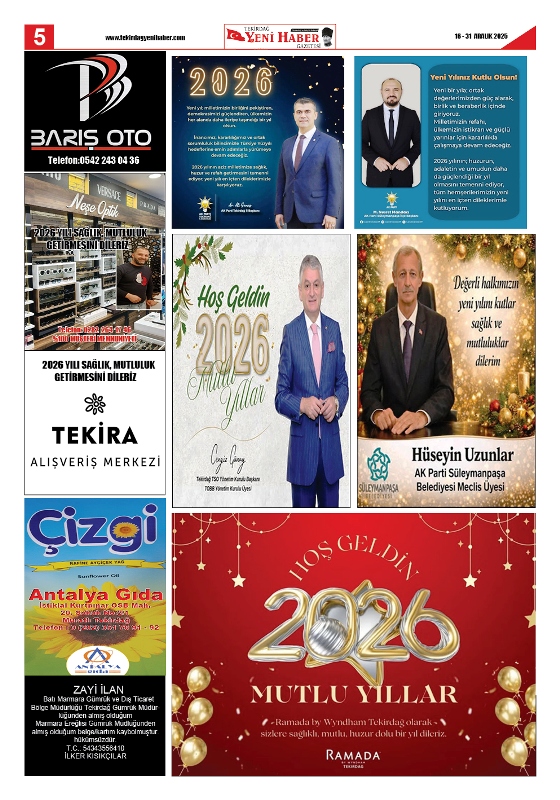 Tekirdağ Yeni Haber Gazetesi 569.Sayı Çıktı