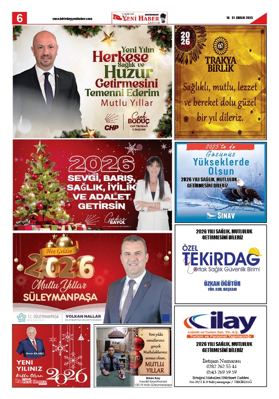 Tekirdağ Yeni Haber Gazetesi 569.Sayı Çıktı