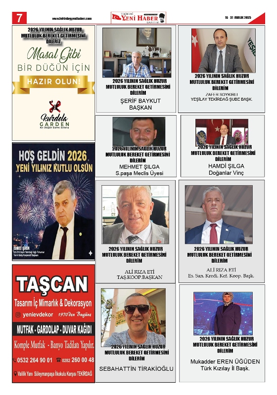 Tekirdağ Yeni Haber Gazetesi 569.Sayı Çıktı