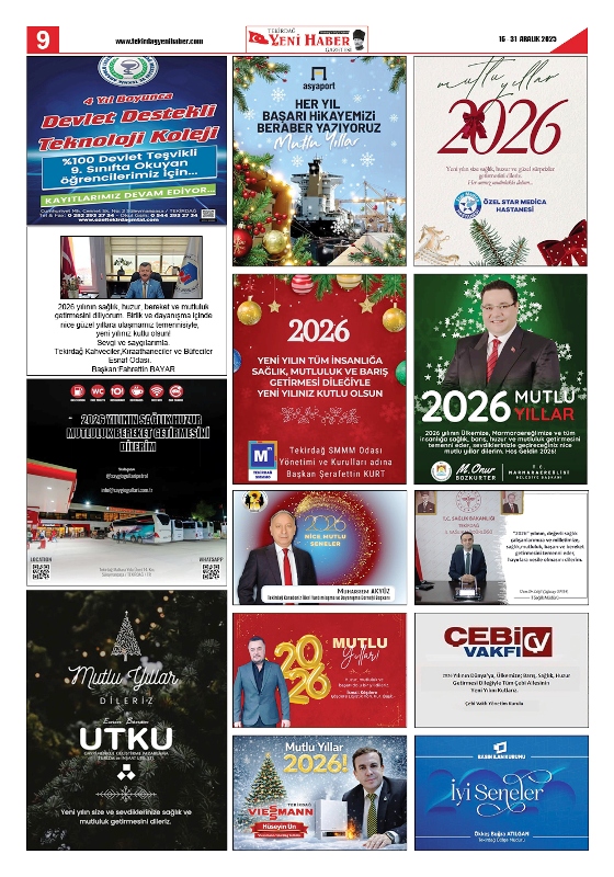 Tekirdağ Yeni Haber Gazetesi 569.Sayı Çıktı