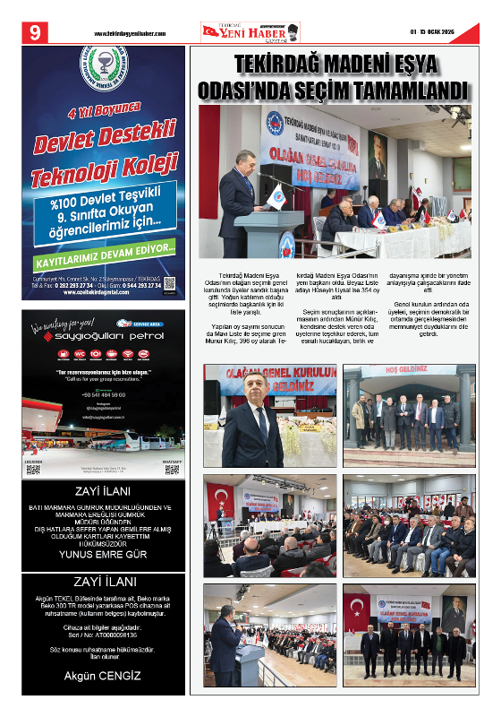 Tekirdağ Yeni Haber Gazetesi 570.Sayı Çıktı