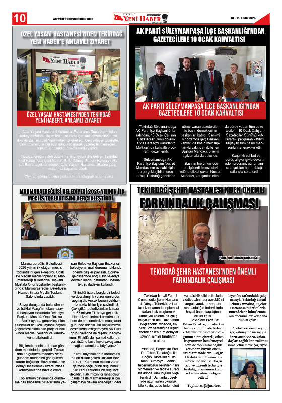 Tekirdağ Yeni Haber Gazetesi 570.Sayı Çıktı