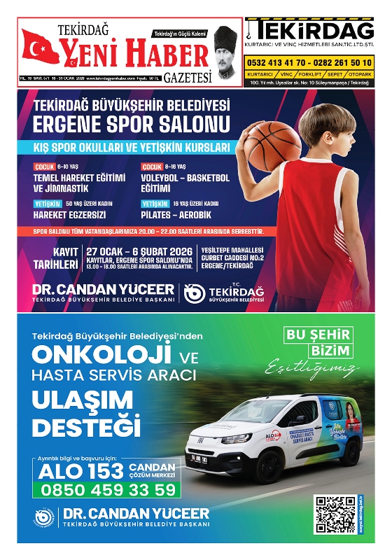 Tekirdağ Yeni Haber Gazetesi 571.Sayı Çıktı