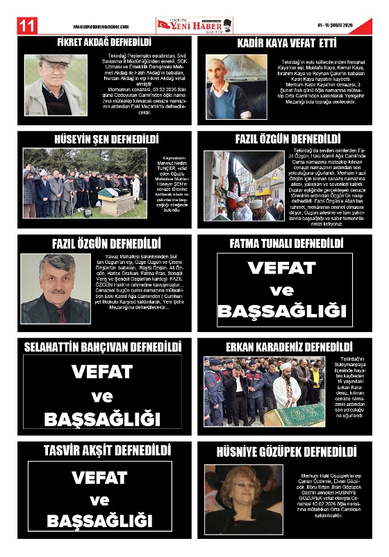 Tekirdağ Yeni Haber Gazetesi 572.Sayı Çıktı
