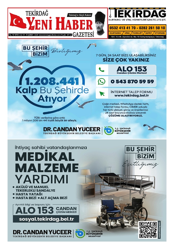 Tekirdağ Yeni Haber Gazetesi 572.Sayı Çıktı