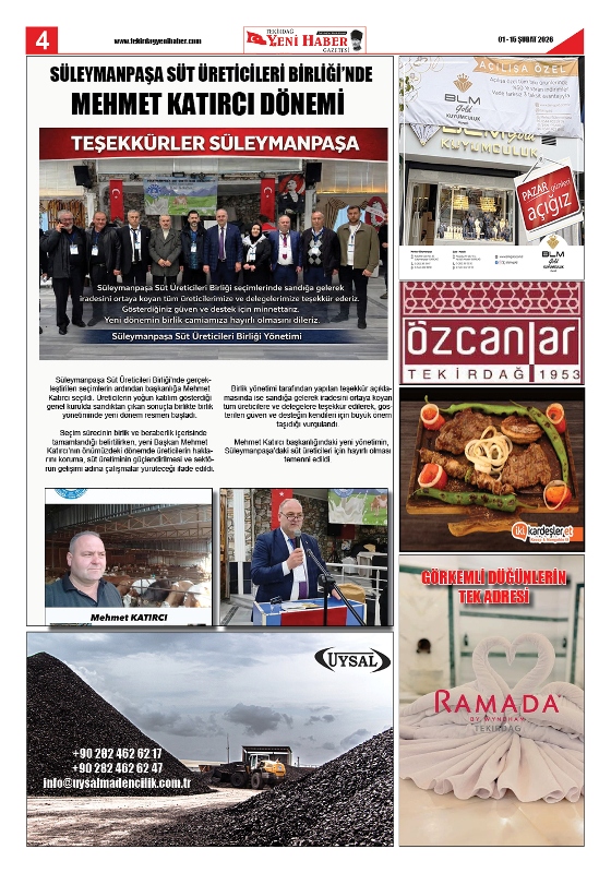 Tekirdağ Yeni Haber Gazetesi 572.Sayı Çıktı