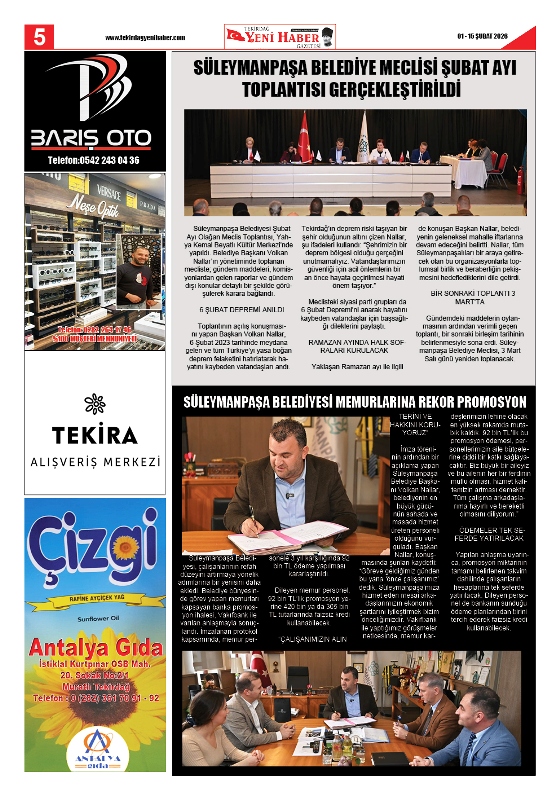 Tekirdağ Yeni Haber Gazetesi 572.Sayı Çıktı