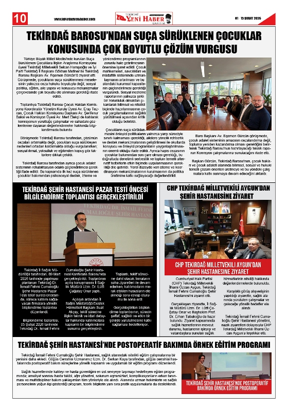 Tekirdağ Yeni Haber Gazetesi 572.Sayı Çıktı