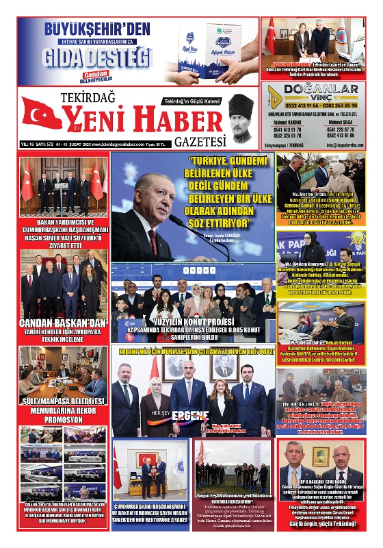Tekirdağ Yeni Haber Gazetesi 572.Sayı Çıktı