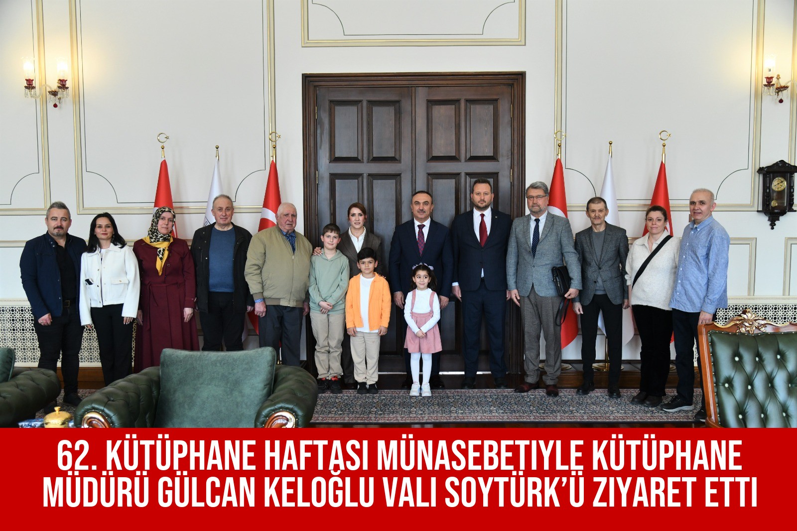 62. Kütüphane Haftası Münasebetiyle Kütüphane Müdürü Gülcan Keloğlu Vali Soytürk’ü Ziyaret Etti