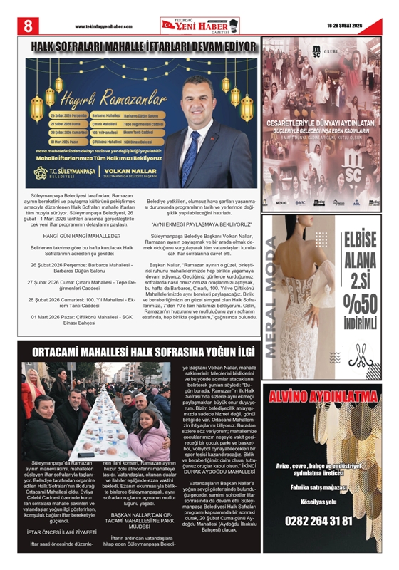 Tekirdağ Yeni Haber Gazetesi 573.Sayı Çıktı