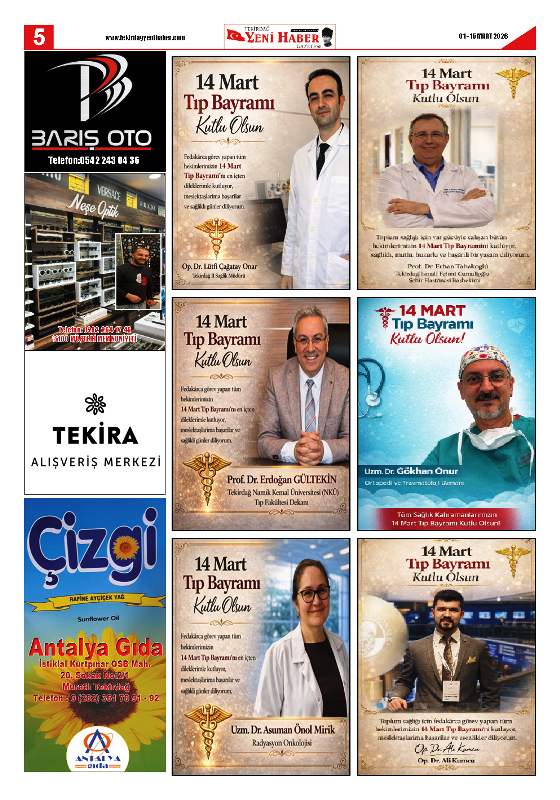 Tekirdağ Yeni Haber Gazetesi 574.Sayı Çıktı