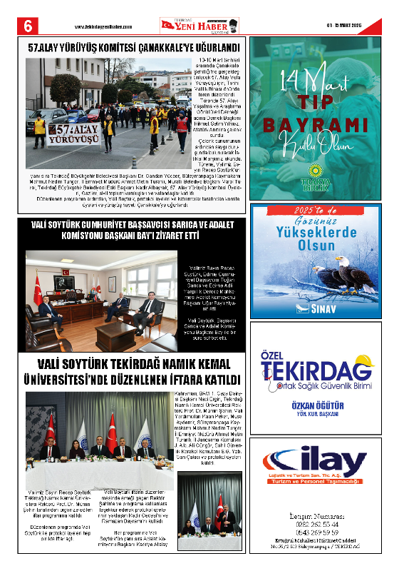 Tekirdağ Yeni Haber Gazetesi 574.Sayı Çıktı
