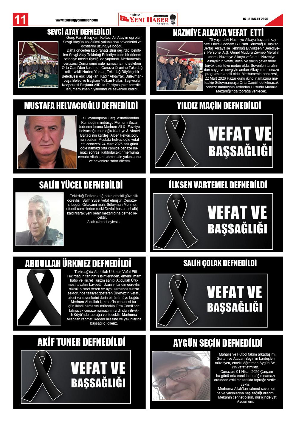 Tekirdağ Yeni Haber Gazetesi 575.Sayı Çıktı