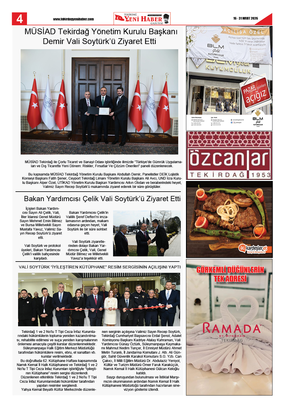 Tekirdağ Yeni Haber Gazetesi 575.Sayı Çıktı