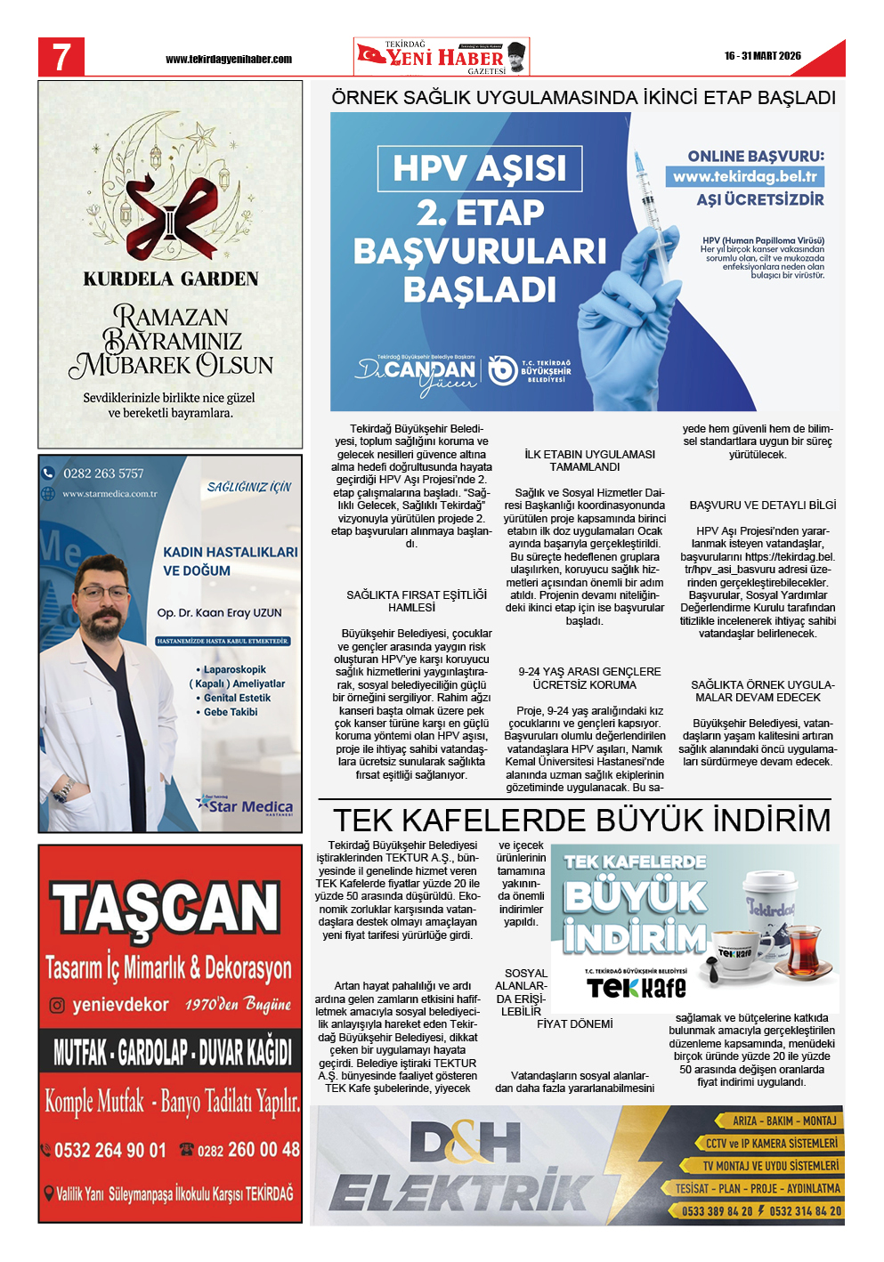 Tekirdağ Yeni Haber Gazetesi 575.Sayı Çıktı