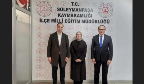 Milli Eğitim Bakanlığı Teftiş Kurulu Başkanlığı Müfettiş Yardımcısı Merve Gemiş İlçe Milli Eğitim Müdürü Fahri Kırmızı'yı Ziyaret Etti