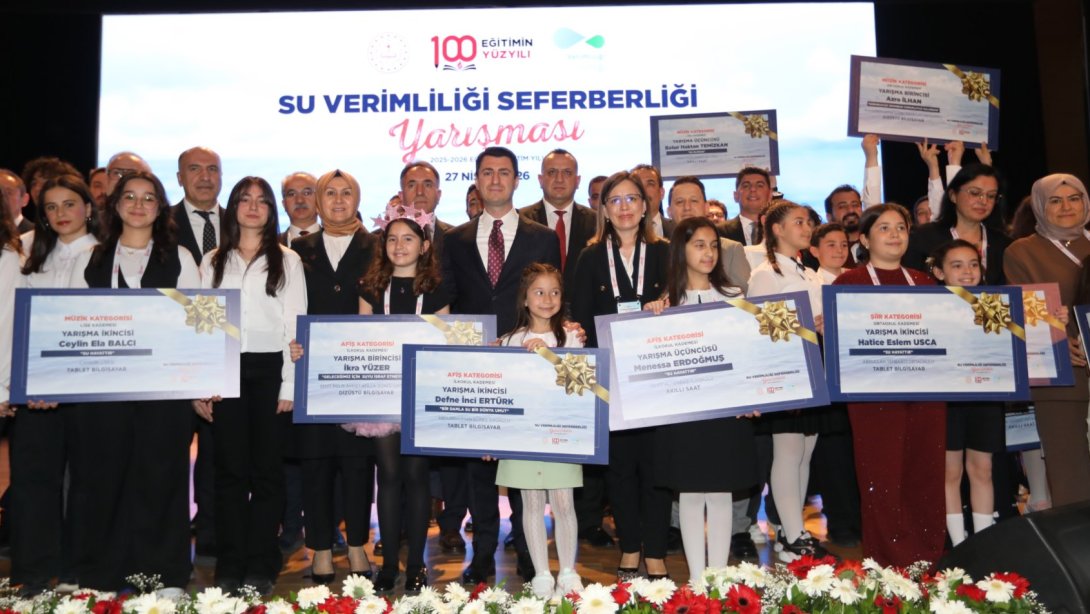 SU VERİMLİLİĞİ SEFERBERLİĞİ YARIŞMASI'NDA ÖDÜLLER, SAHİPLERİNİ BULDU