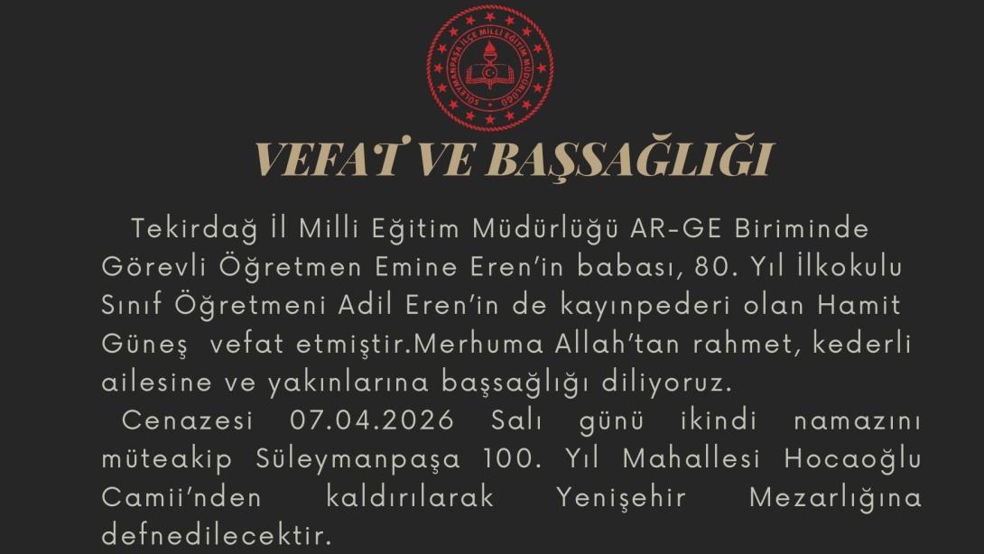 Vefat ve Başsağlığı Mesajı