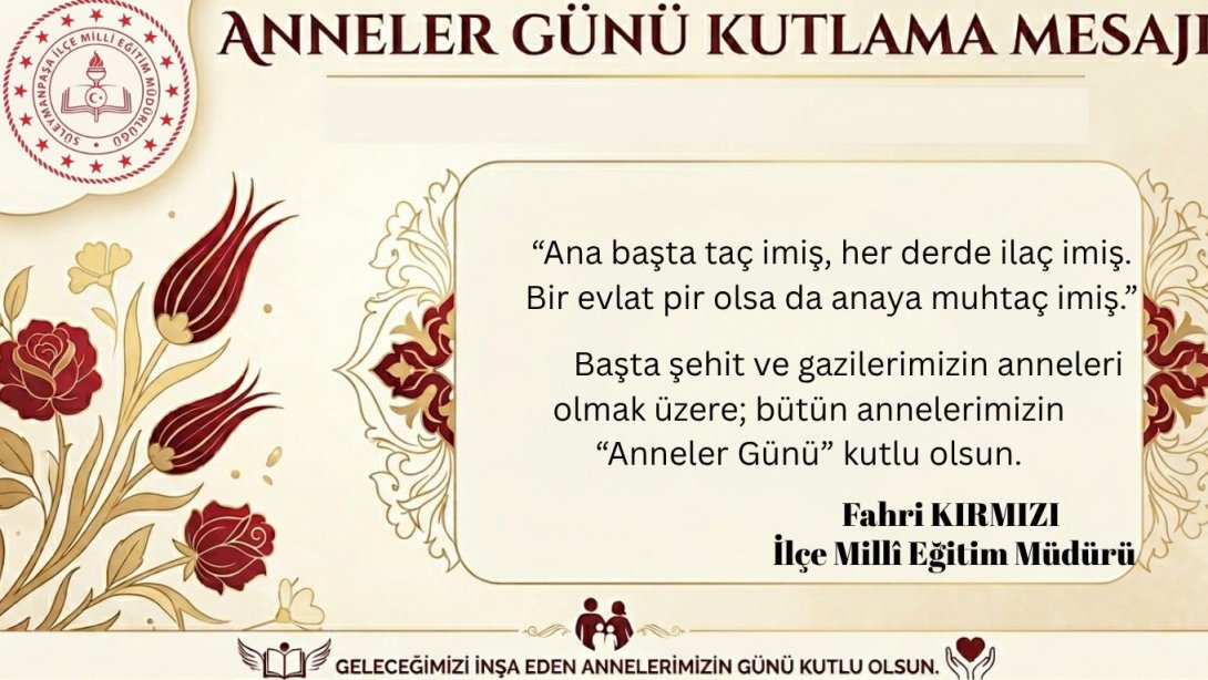 ANNELER GÜNÜ KUTLAMA MESAJI