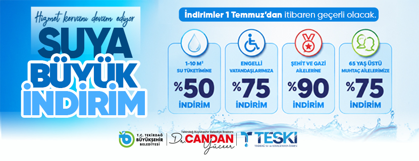 CANDAN BAŞKAN’DAN SUYA YÜZDE 50 İNDİRİM MÜJDESİ