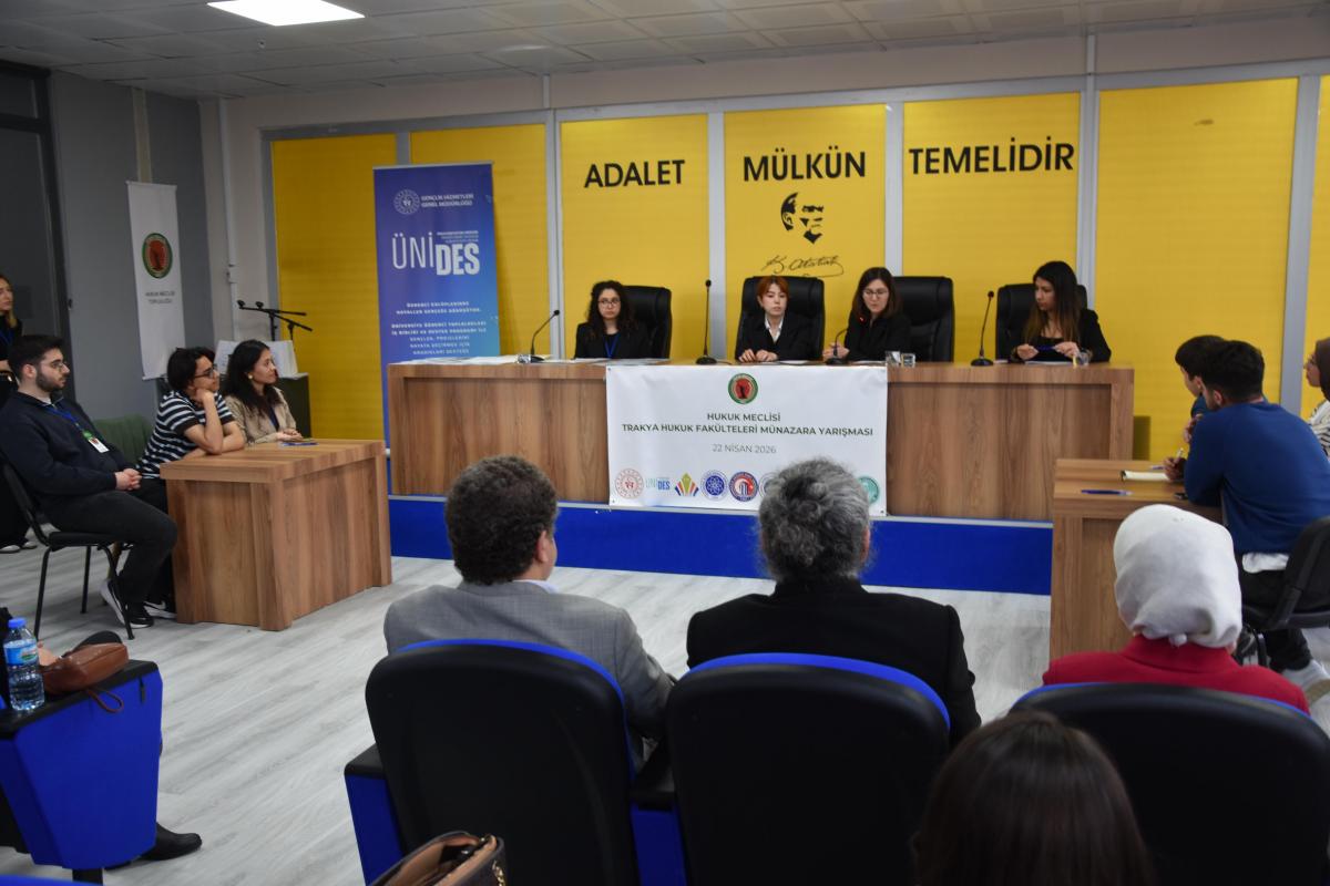 Trakya Üniversiteler Birliği Hukuk Fakülteleri Arası 4. Münazara Etkinliği Tekirdağ Namık Kemal Üniversitesi Ev Sahipliğinde Gerçekleşti