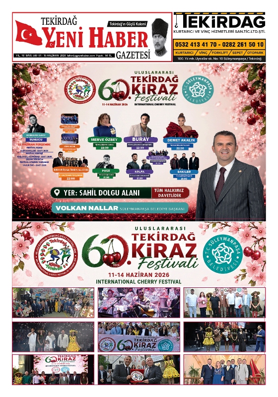 Tekirdağ Yeni Haber Gazetesi 580.Sayı Çıktı